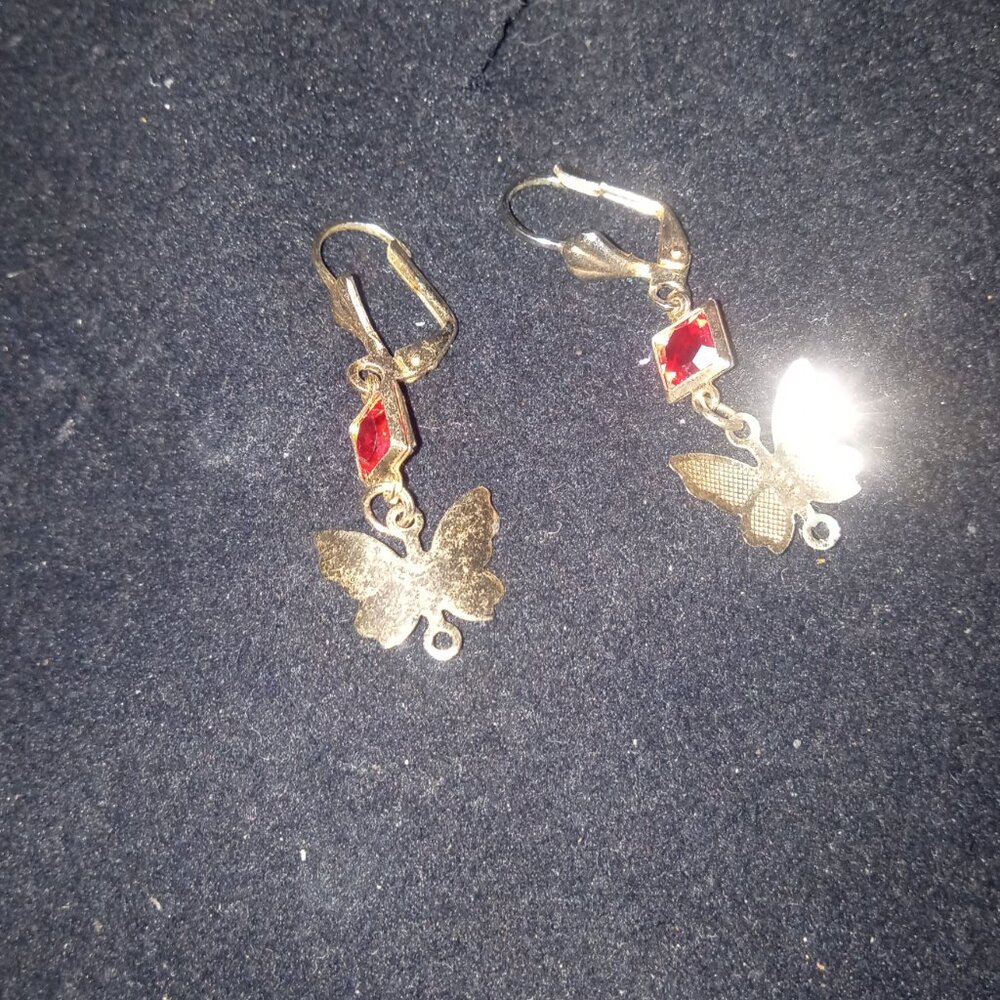 elegant, of ruby, earrings